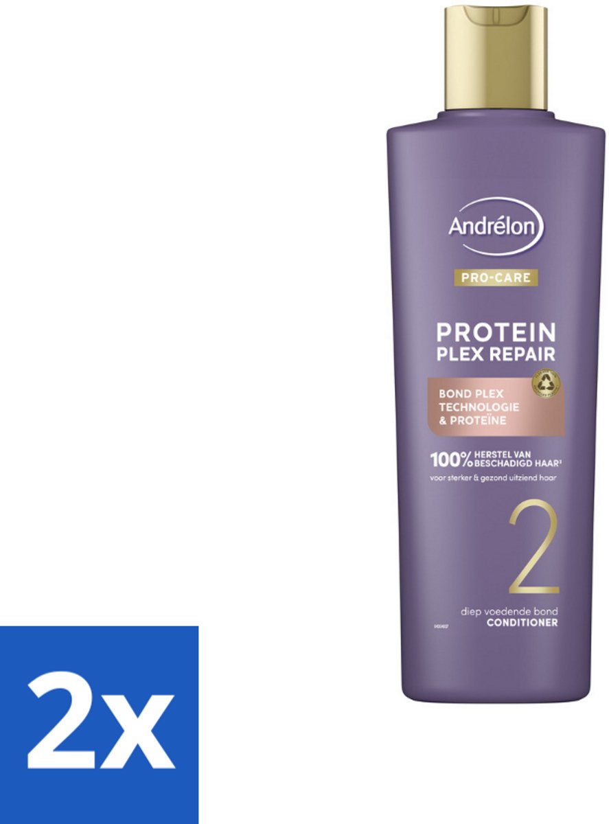 2 x Andrélon – Conditioner – Pro Care Protein Plex Repair – 250 ml - Herstel Haar - Beschadigd Haar - Proteïne Conditioner - Haar Herstel - Haar Versterken