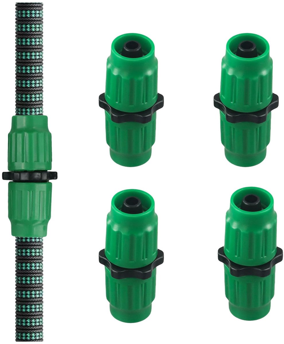 Reparatieset Voor Tuinslang 4 Stuks - Uitbreidbaar - Slangaansluiting 5/8 Inch & 3/4 Inch - Geschikt voor 25-75 M - ShopVlot