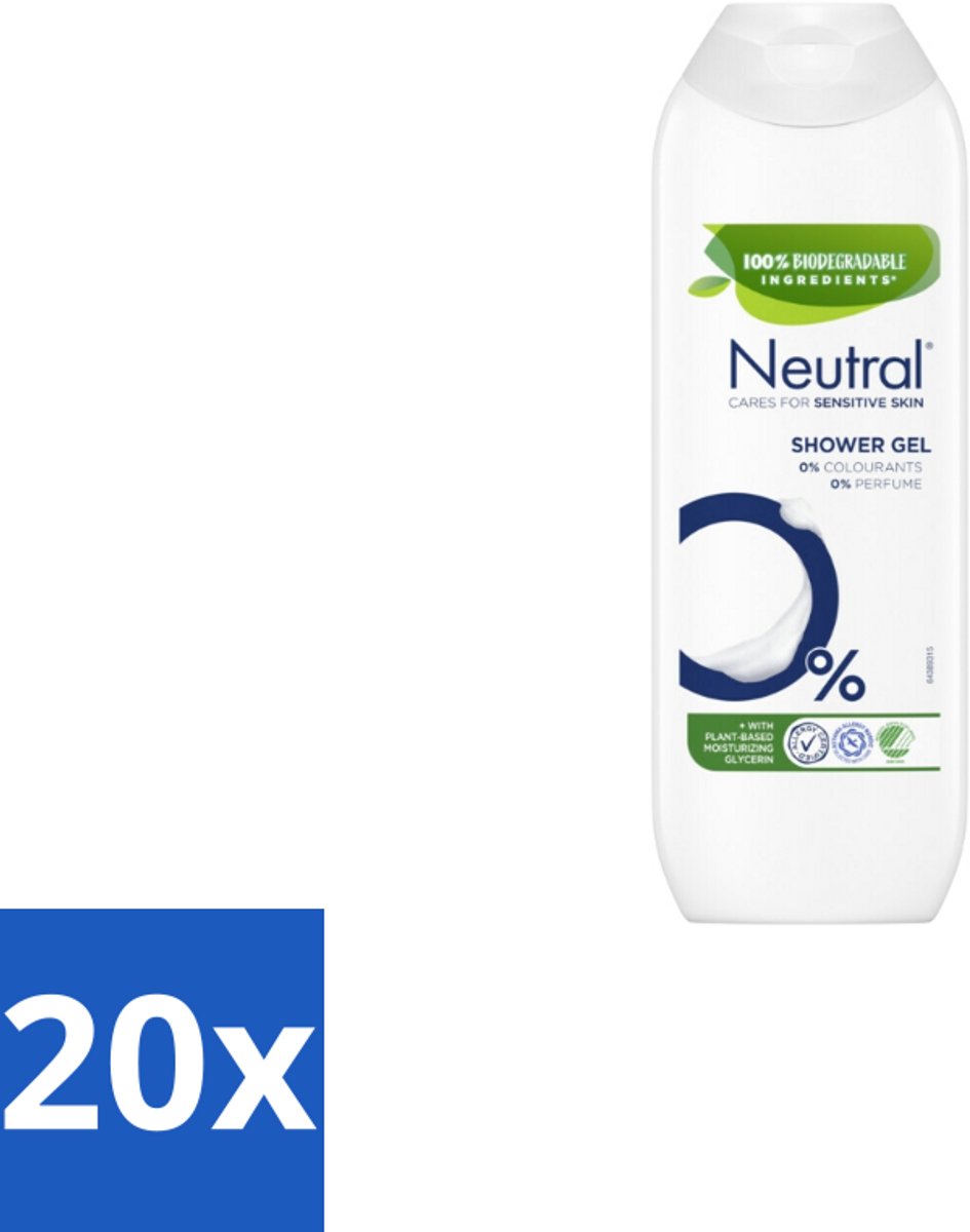 20 x Neutral - Douchegel - Gevoelige huid - Parfumvrij - 250 ml - Gevoelige Huid - Parfumvrije Douchegel - 0% Parfum - 0% Kleurstof - Milde Douchegel