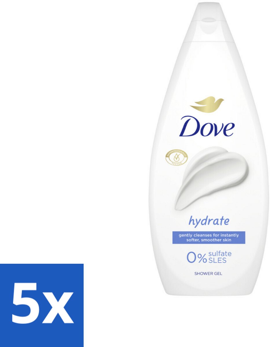 5 x Dove Douchecrème - Hydrate - 720 ml - Douchegel - Hydraterend - Droge Huid - Milde Reiniging - Microbioomvriendelijk