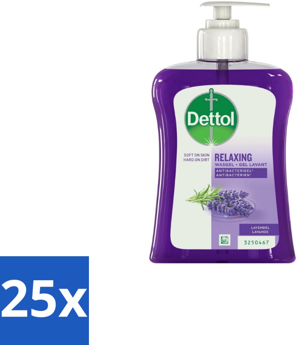 25 x Dettol - Handzeep - Soothe - Lavendel & Vioolbloesem - 250 ml - Handzeep - Antibacterieel - Handverzorging - Lavendel - Vioolbloesem