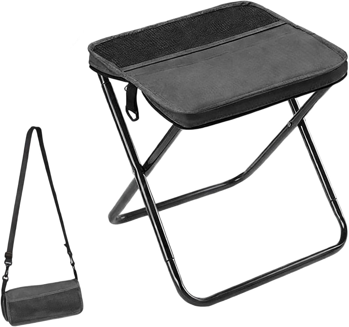 Opvouwbare kruk 29 × 25 × 31 cm - aluminium - tot 135 kg belastbaar - ideaal voor outdoor - ShopVlot