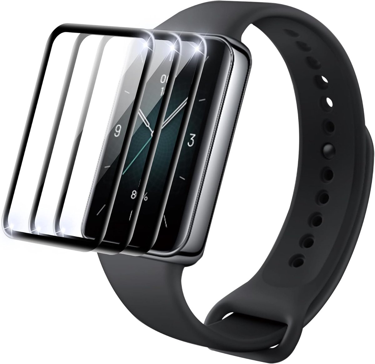 Tieeyivv Pack of 3 Protective Film for Honor Band 9 Tempered Glass Screen Protector Soft Film Anti-Bubble Easy - ShopVlot