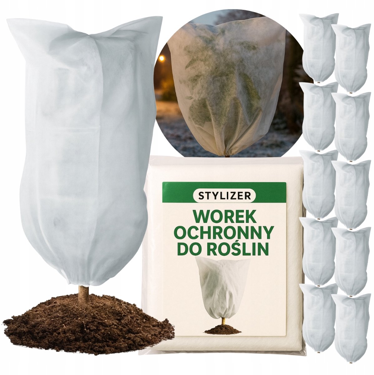10x Plantenhoes Vliesdoek 60x80 cm - Bescherming tegen Vorst & Insecten