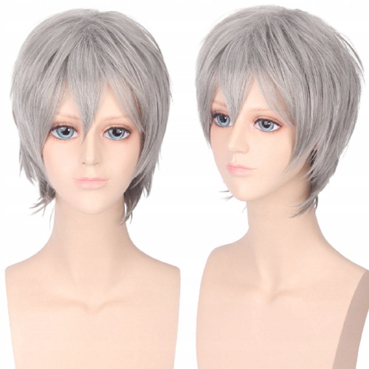 Peruk Cosplay Anime Jack Frost Grijs Kort Haar Halloween Mannen