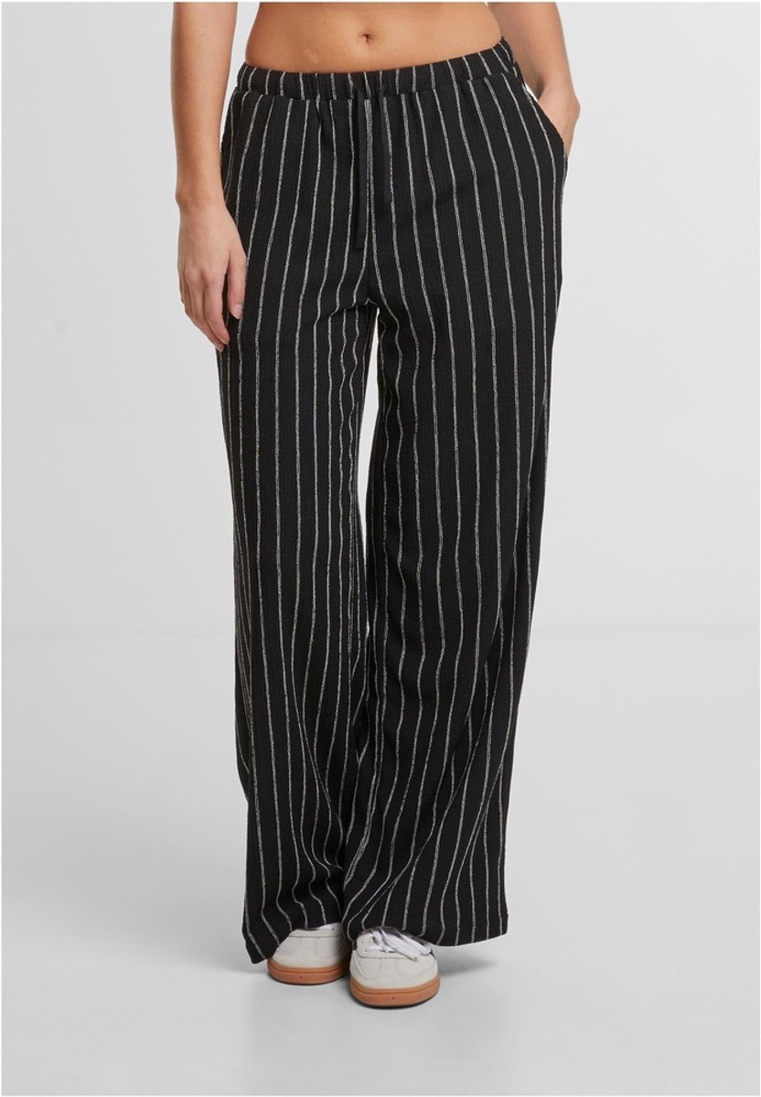 Urban Classics Structured Striped Relaxed Fit Wijde broek XXL /Gebroken Zwart