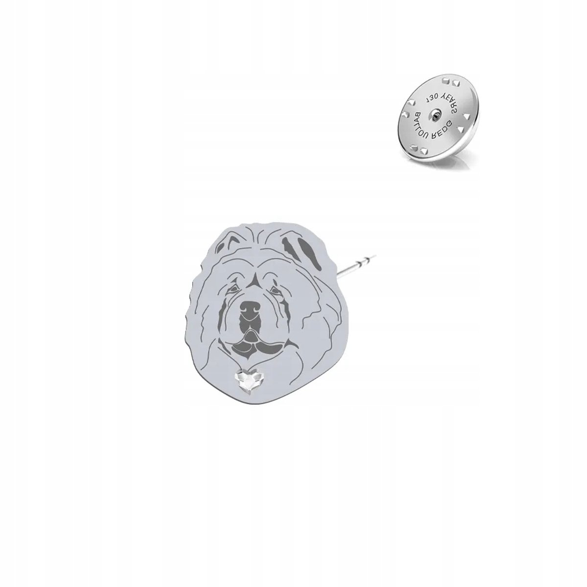 Zilveren Broche Chow Chow 925 - Uniek Cadeau met Gratis Gravure