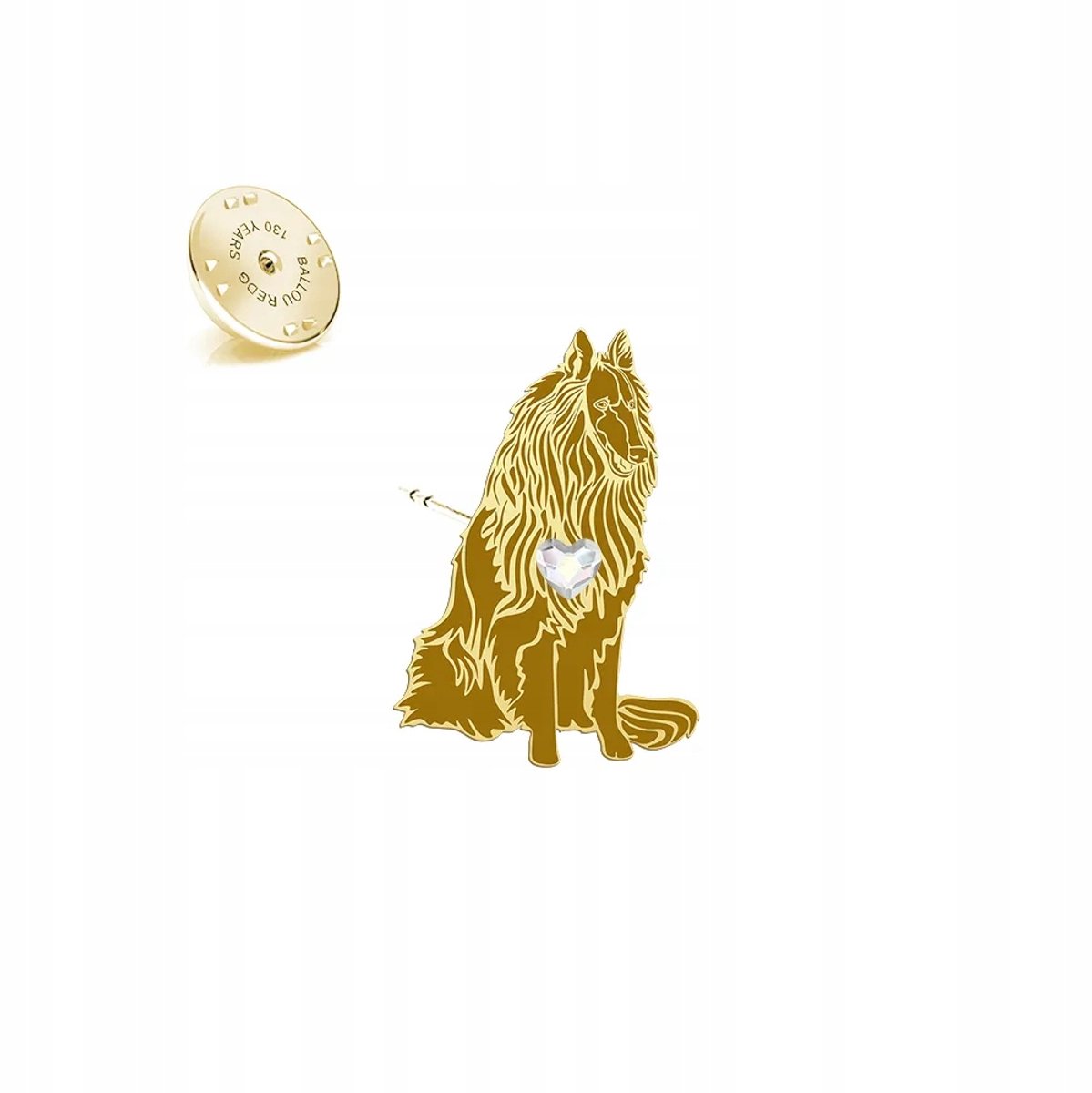 Gouden Broche Belgische Herder Groenendael - 925 Zilver
