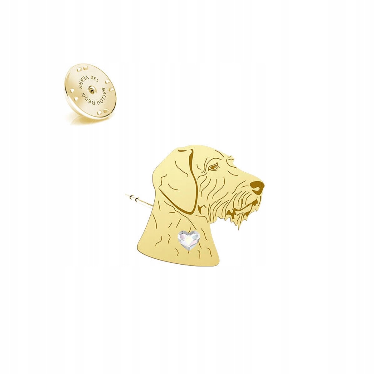 Gouden Pin Hongaarse Kortharige Vizsla 925 Zilver met Kristal
