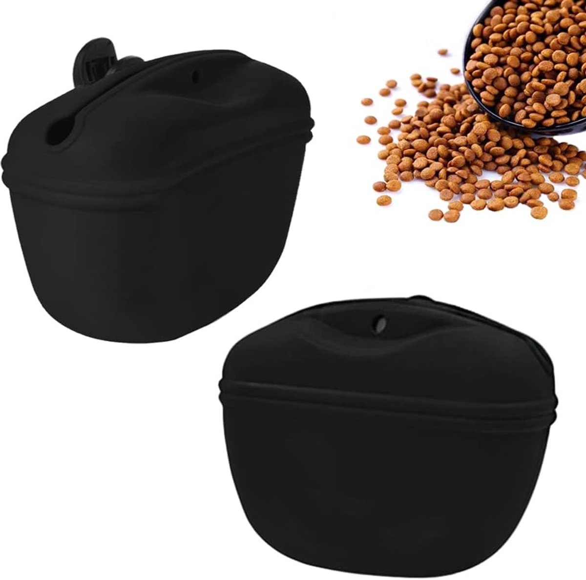 Hondentrainingszakjes 2 stuks - Silicone - Met clip - Ideaal voor traktaties - ShopVlot