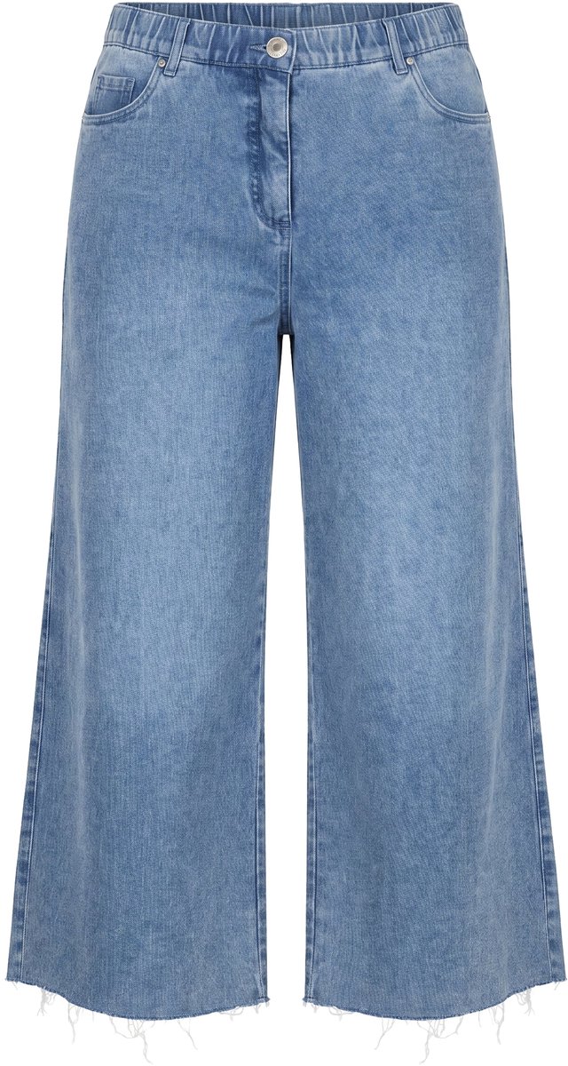 Studio Untold - Dames - Jeans-culotte wide legs afgeknotte zoom - Blauw denim - Maat 52