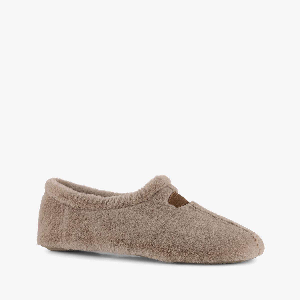Thuis dames pantoffels van imitatiebont beige - Maat 42 - Sloffen