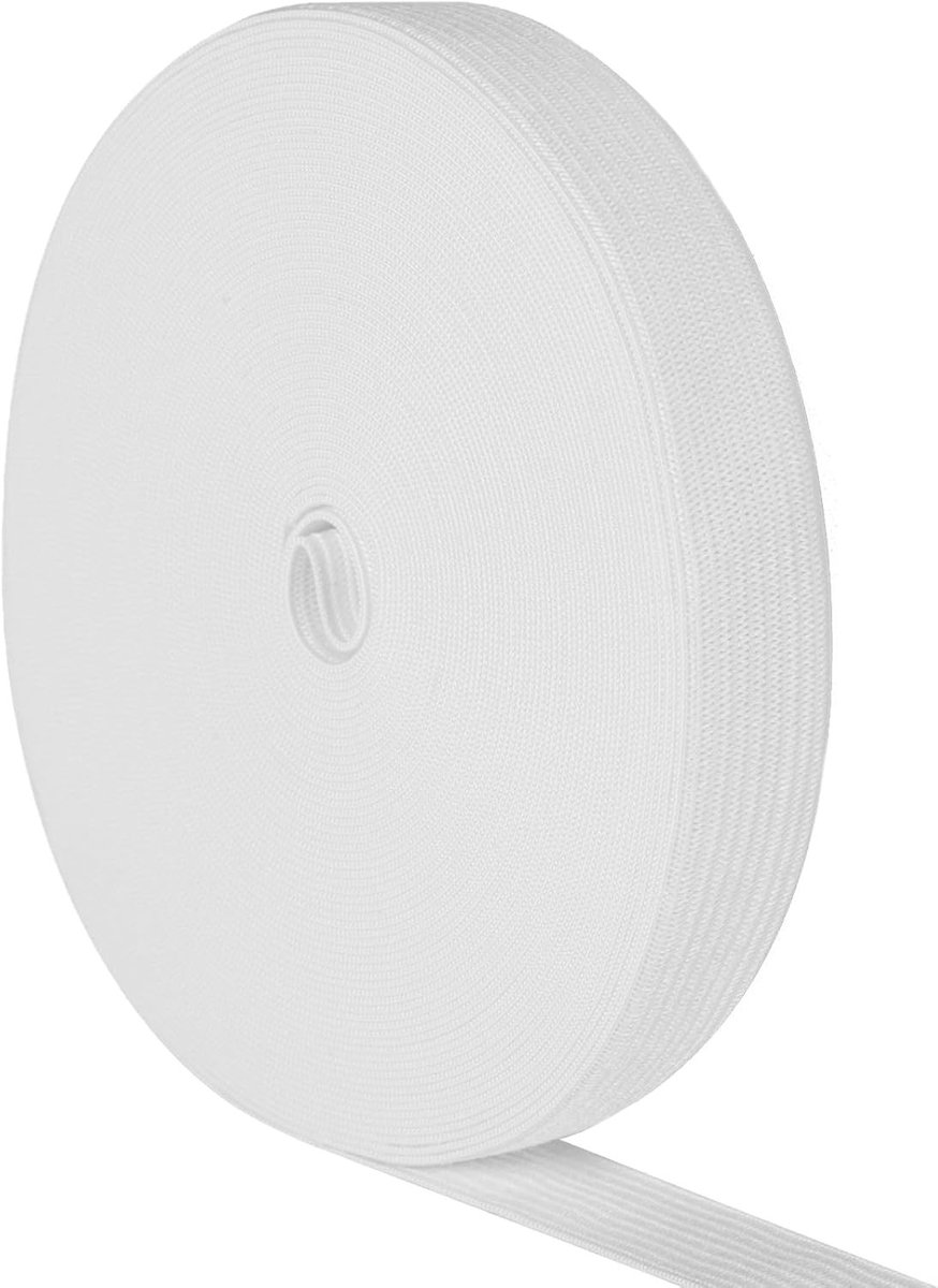 Elastische Band - Wit - 1 cm Breed - Hoogwaardig Polyester - Voor Naaien en Doe-Het-Zelf