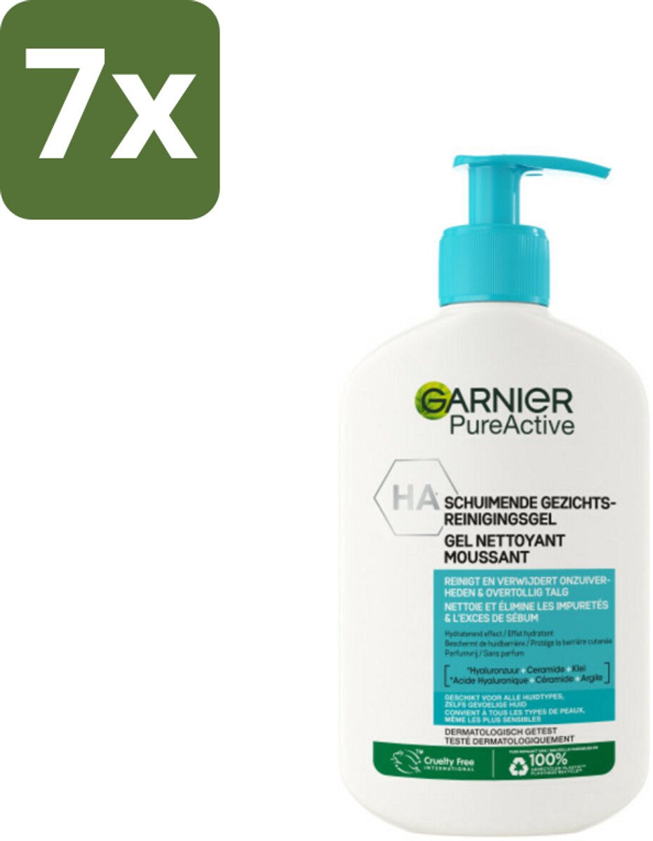 Garnier - Pure Active - Gezichtsreiniger - Hydraterend - 250 ml - Bulkverpakking - 7 stuks