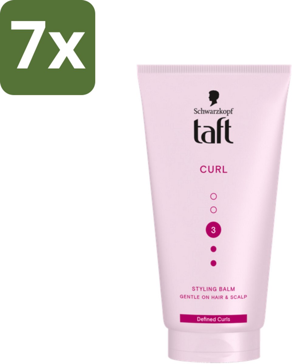 Taft - Styling Balm Curl - Hold 3 - Gedefinieerde krullen - 150 ml - Bulkverpakking - 7 stuks