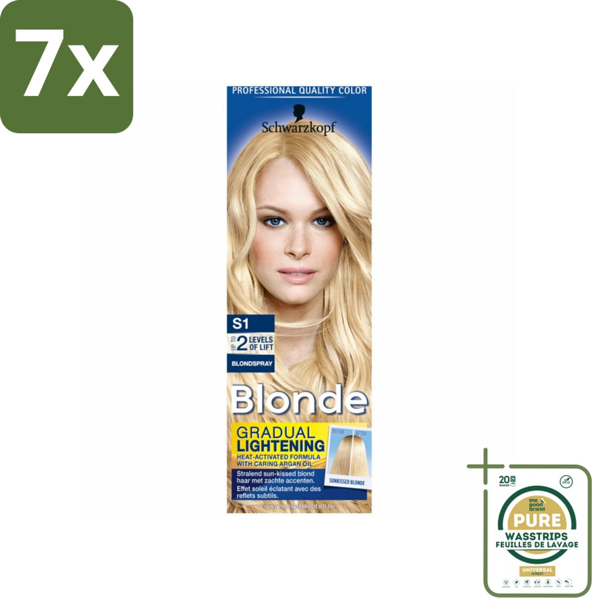 7 x Schwarzkopf - Blondspray - Blonde Super S1 - Grootverpakking - Blondspray - Zonneschijn Haar - Natuurlijke Oplichting - Haarkleur Verlichten - Haarkleur Veranderen