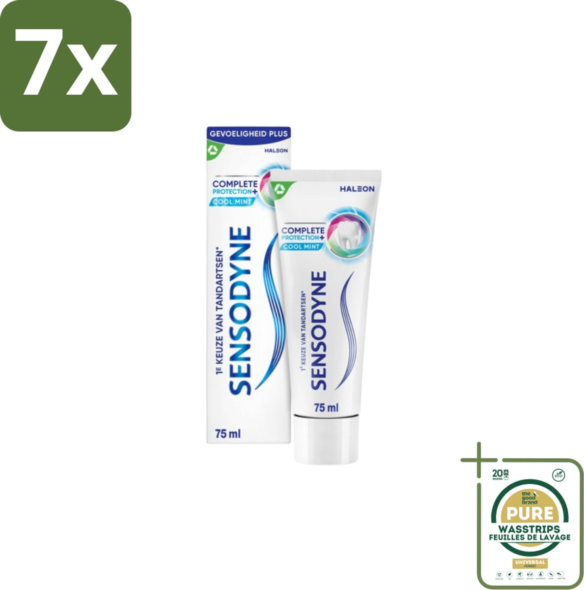 7 x Sensodyne - Tandpasta - Complete Protection + Cool Mint - Koele Munt - 75 ml - Grootverpakking - Gevoelige Tanden - Tandpasta - Mondverzorging - Tandgevoeligheid - Cool Mint
