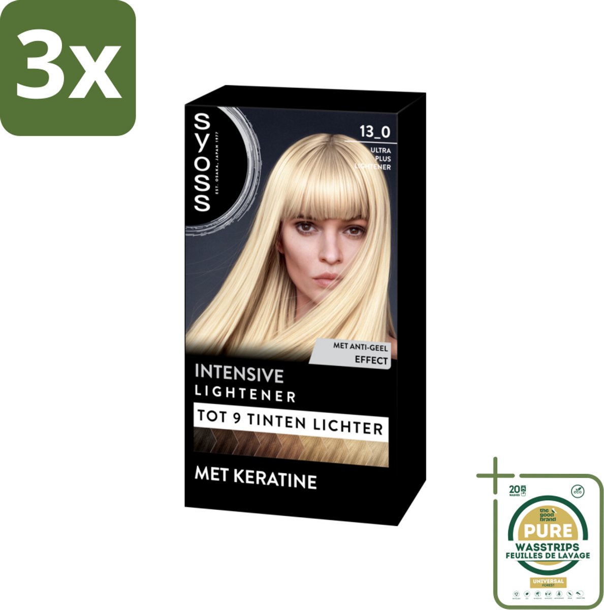 3 x SYOSS - Coloration 13-0 Ultra Plus Lightener - Haarverf - Grijsdekking - Vermindert Haarbreuk - Maximale Oplichting - Grootverpakking - Haarverf - Grijsdekking - Oplichting - Keratine - Haarverf Permanente