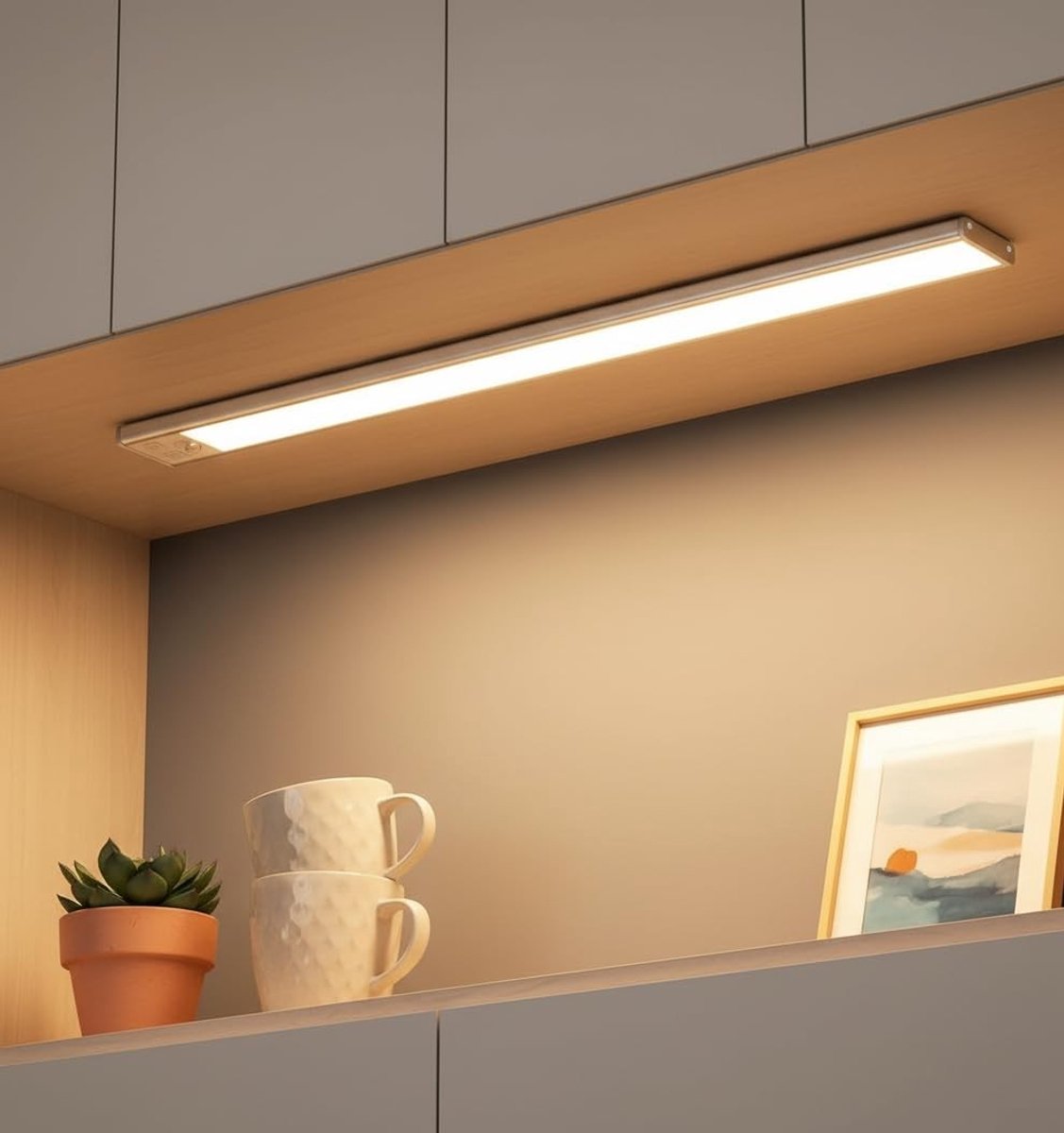 Sensor lampjes met bewegingsmelder - Wit - 20 cm - Oplaadbare magnetische LED-keukenverlichting - Voor kasten en werkbladen