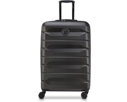 Delsey Air Armour Uitbreidbare Grote Koffer 77 cm - 112L - TSA Slot - 4 Dubbele Wielen - Black
