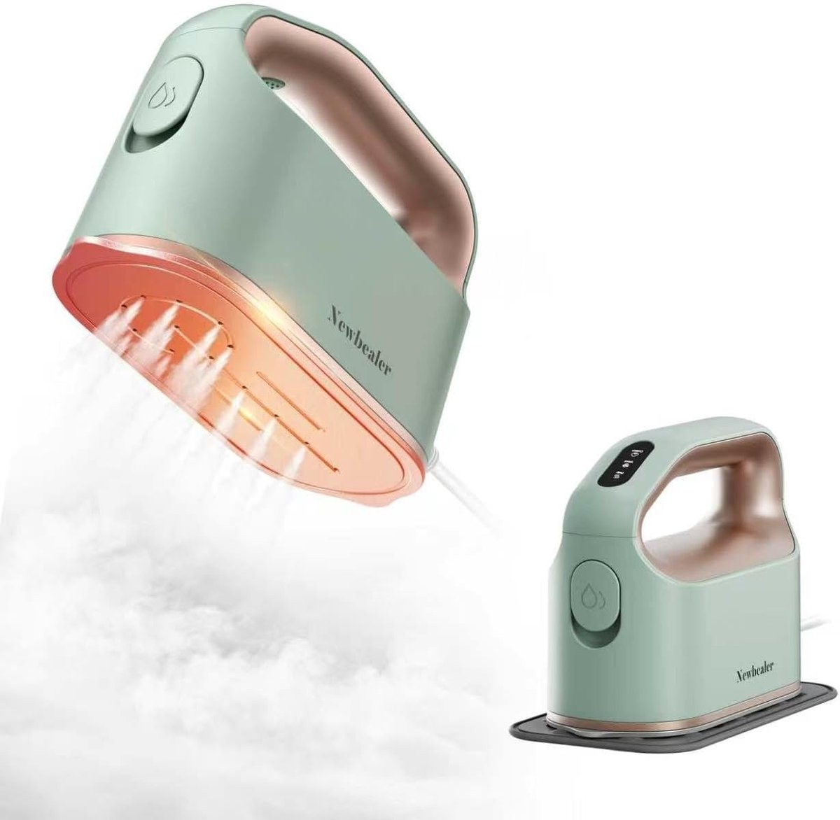 Reisstrijkijzer klein - Groen - 1200 W - Compact Stoomstrijkijzer met 3 Stoomstanden - Voor Reizen en Vakantie