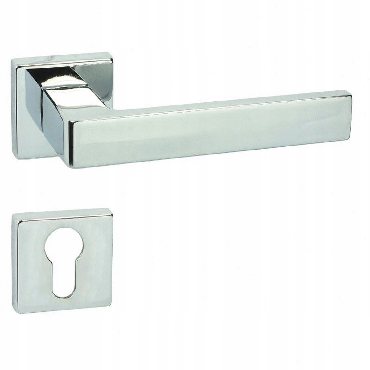BIBLO-QR M6 Chrom deurklink set met PZ rozetten