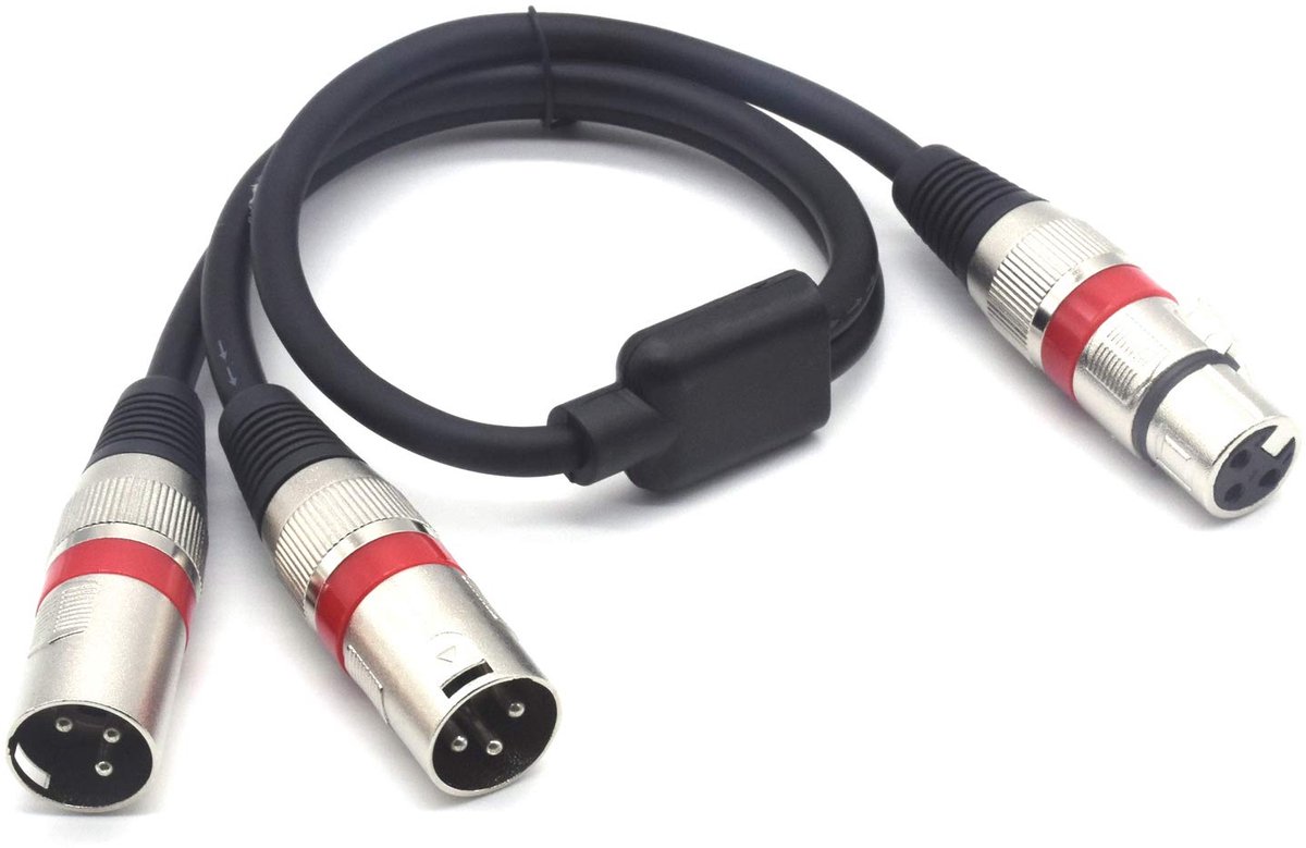 XLR Splitter Kabel - XLR Vrouwelijk naar Dubbel Mannelijk 50CM - Gebalanceerd Microfoon Splitter - ShopVlot