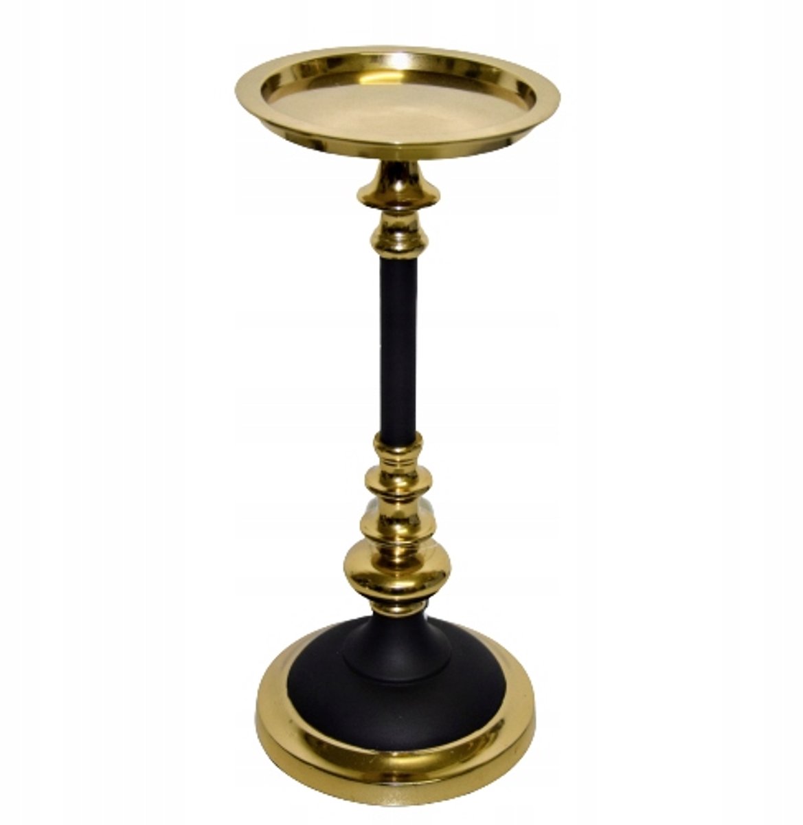 Elegante Zwart-Gouden Pilar Kaarshouder 30.5cm - Premium