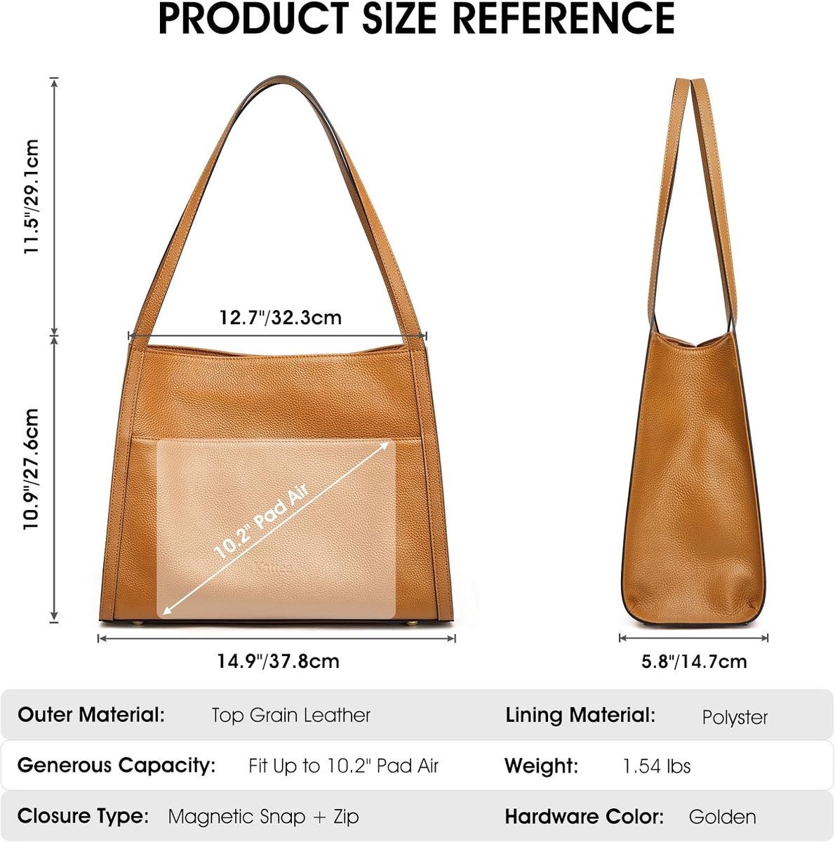 Dames tote bag - zacht leer - schoudertas - ideaal voor werk en reizen - ShopVlot