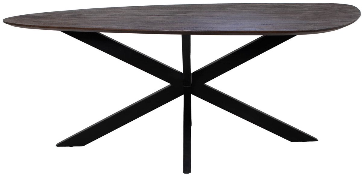 Eettafel Owen Kiezel Bruin Matrix-poot 200cm - Giga Meubel