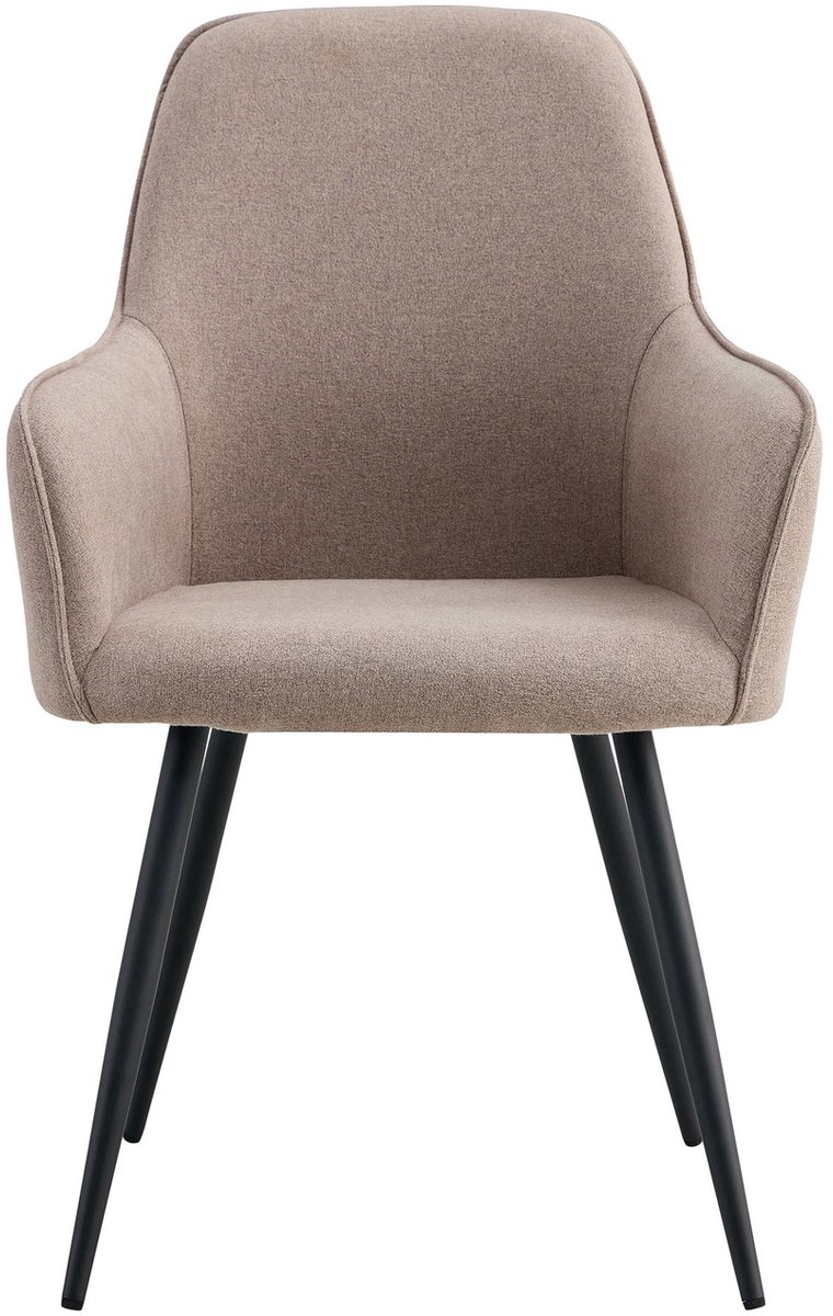 Eetkamerstoel Beige Stof - Zithoogte 47cm - 65x57x87cm - House Nordic - Set van 2