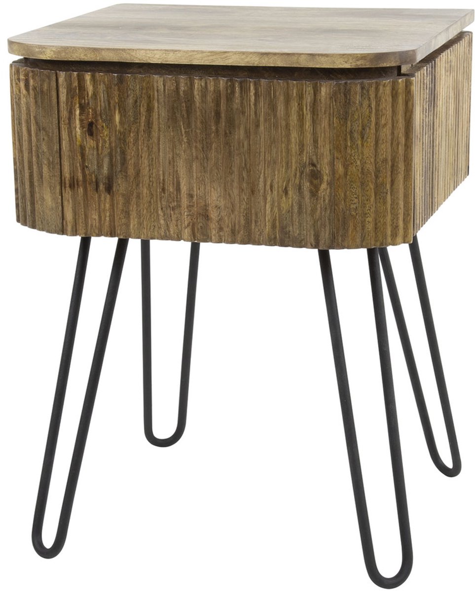 Giga Meubel Nachtkastje Wave - Naturel Hout - 45x40x60cm