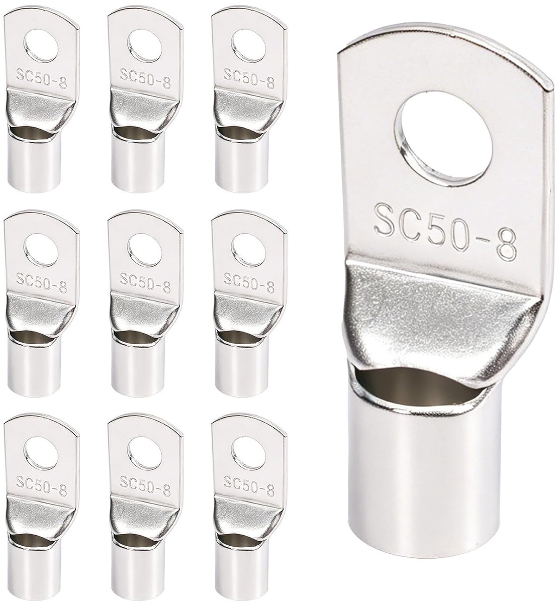 Kabelschoenen SC50-8 M8 - vertind koper - krimpconnector - veilige verbinding voor batterijkabels - ShopVlot