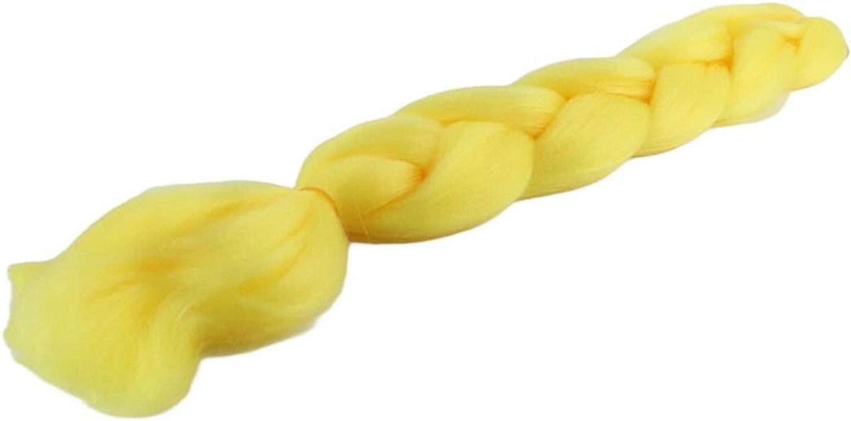 Vlecht haarextensions 60 cm - Geel - Synthetisch - Comfortabel en eenvoudig te stylen - ShopVlot
