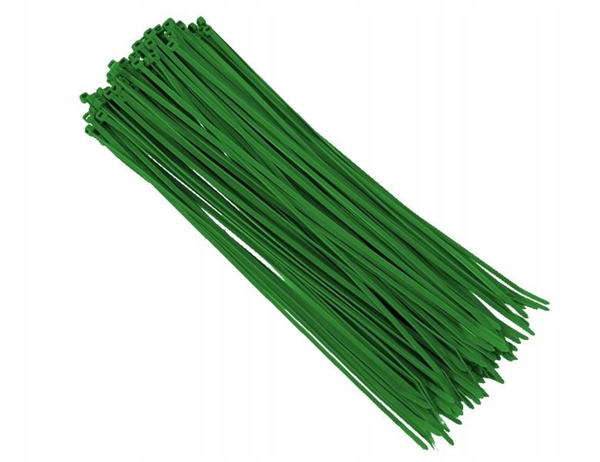 2x kabelbinders nylon groen 300x3,6 mm - 100 stuks