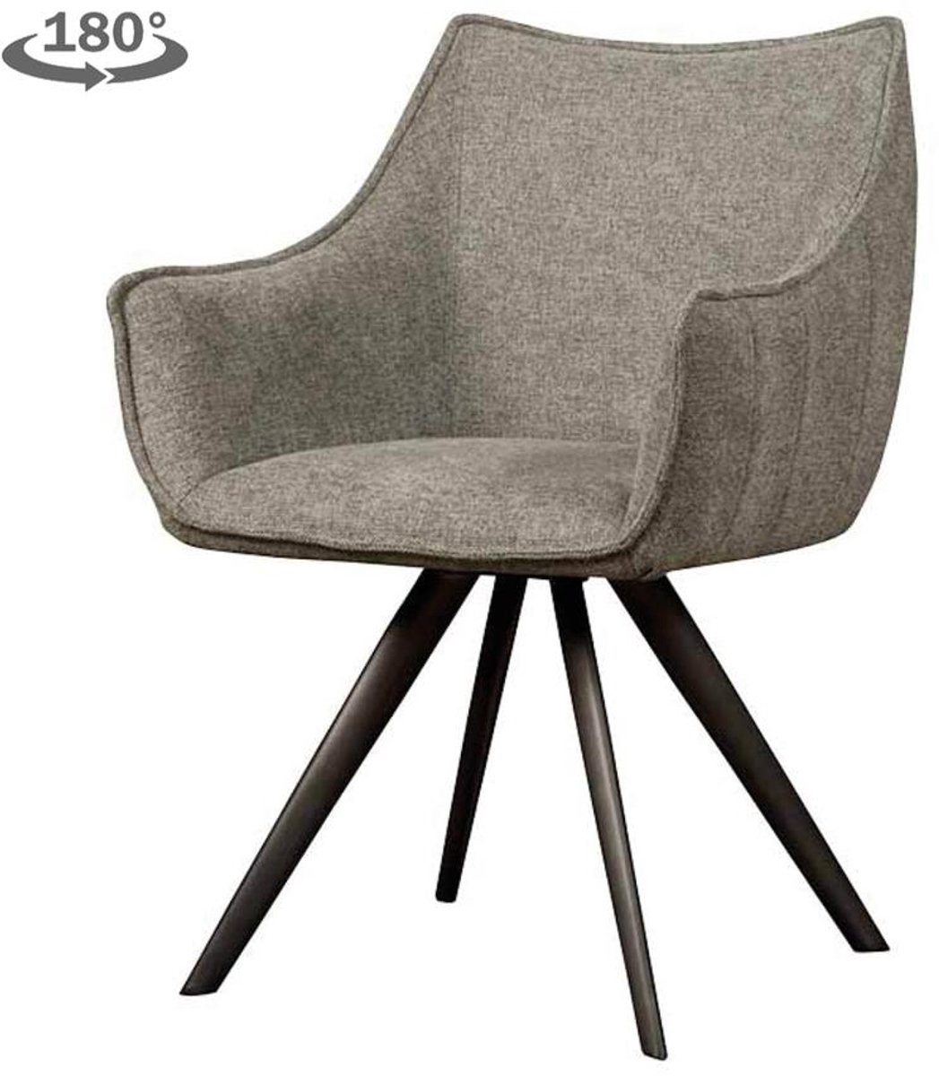 Tower Living Eetkamerstoel Riviera - Grijs Stof - 62x60x88cm