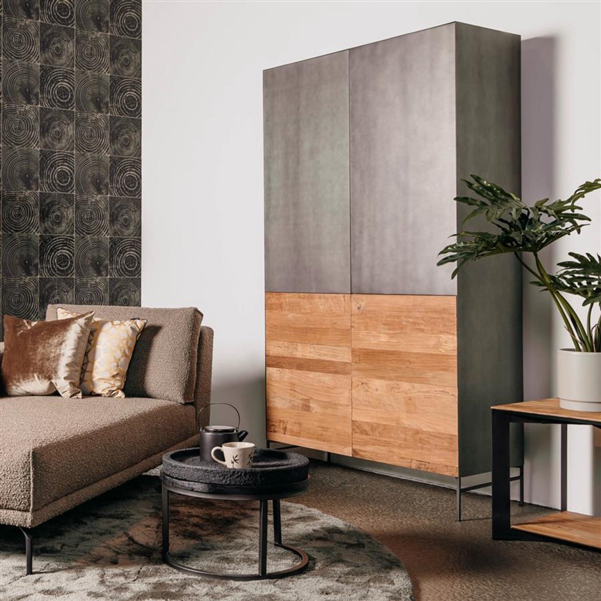 Tower Living Opbergkast Pandora - Bruin Hout - 111x45x202cm