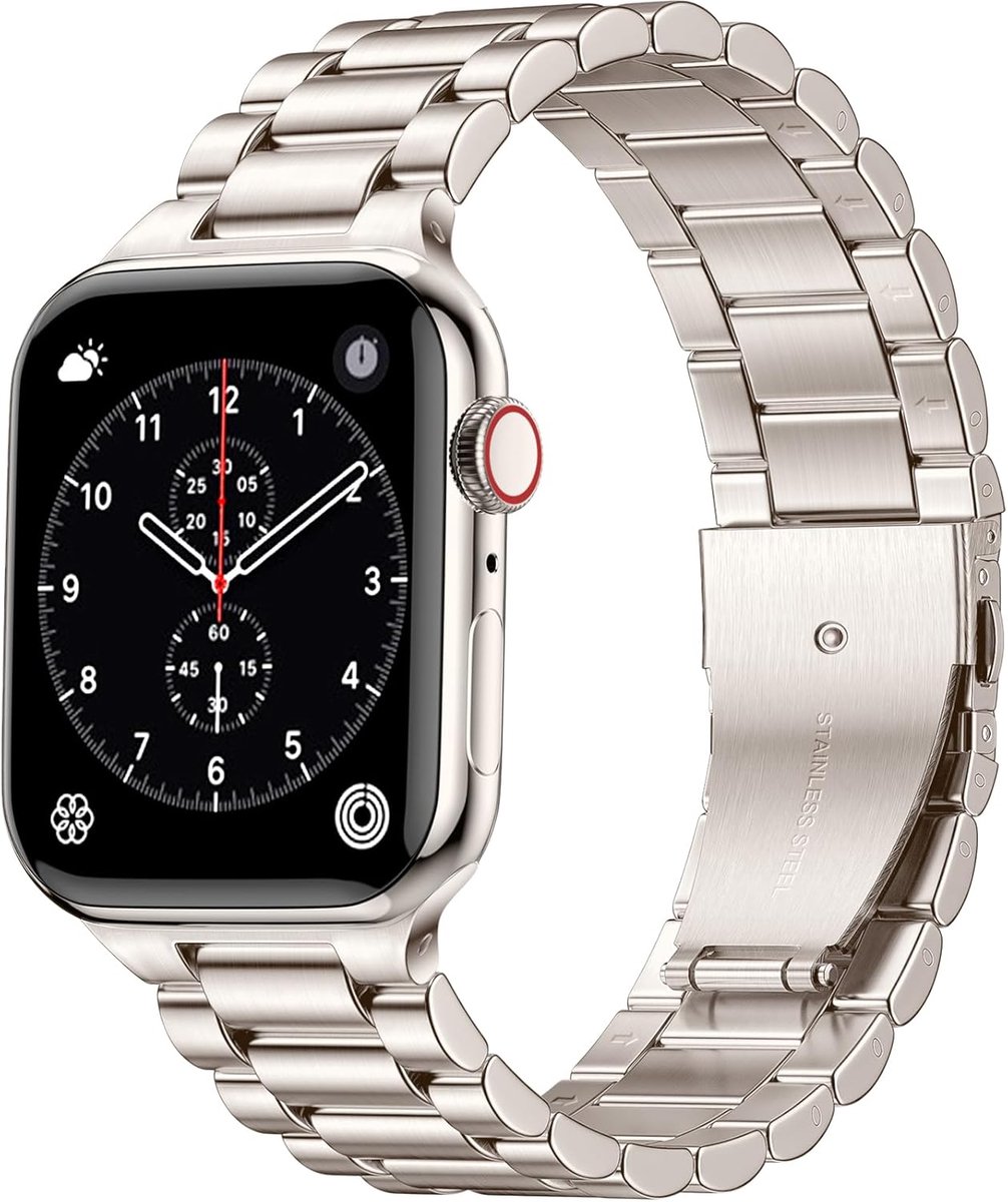 Metalen horlogeband 38mm 40mm 41mm - RVS vervangband - Verstelbare lengte - Geschikt voor Apple Watch SE - ShopVlot