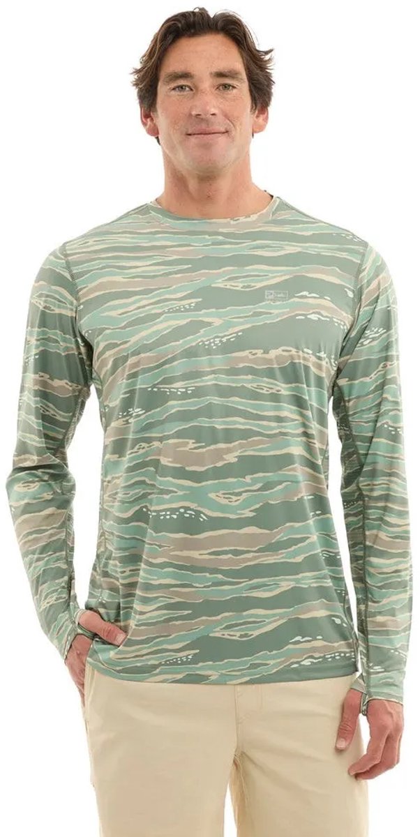 Pelagic Vaportek Wahoo Camo Uv-werende Langarm T-shirt Groen M Man