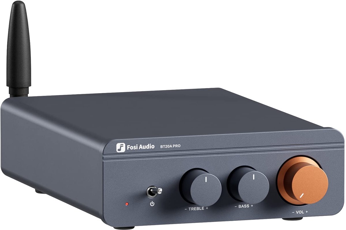 Bluetooth Versterker 2.0 – 2x300W – Bluetooth 5.0 – Bass & Treble Regeling – HiFi Klasse D Mini Versterker