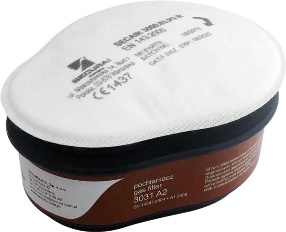 Secura 3071 A2P3R filterset voor halfmasker - 2 stuks