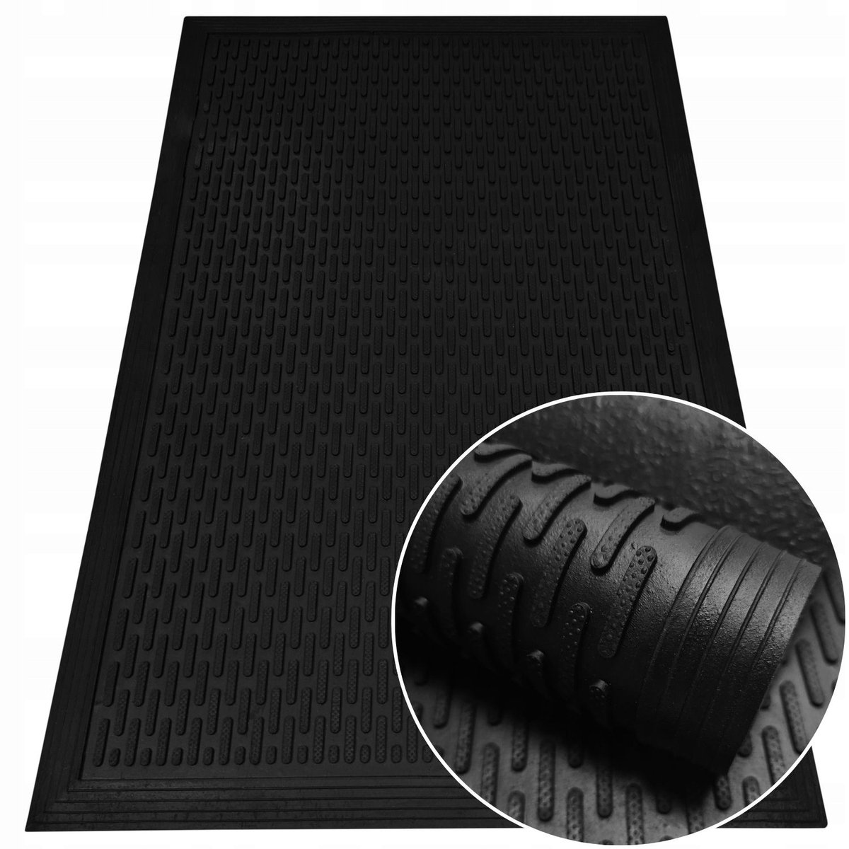 Rubberen deurmat 60x90 cm met anti-slip en oprijrand