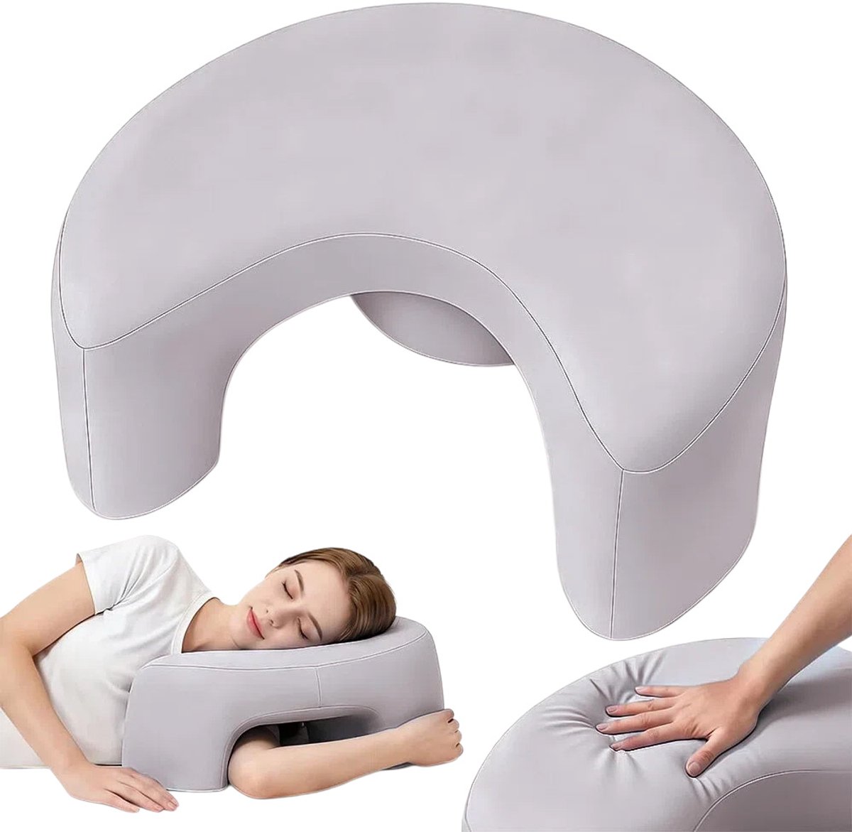 Armkussen - Ergonomisch Kussen - Ademend - Wasbare Kussensloop - voor Elke Slaaphouding - 52x42x17 cm
