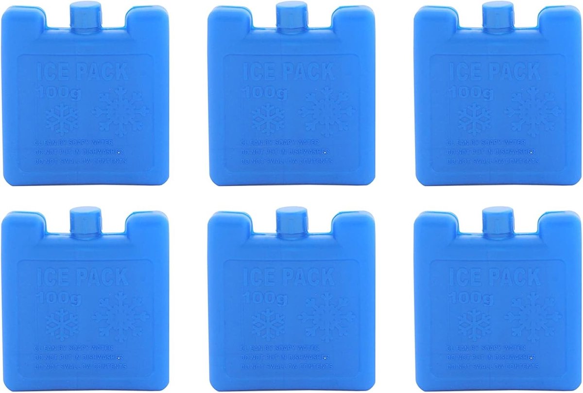 Mini Ice Pack - Blauw - 8,2 x 7 x 1,7 cm - Herbruikbaar Koelelement voor Lunchboxen en Flessenkoeltassen