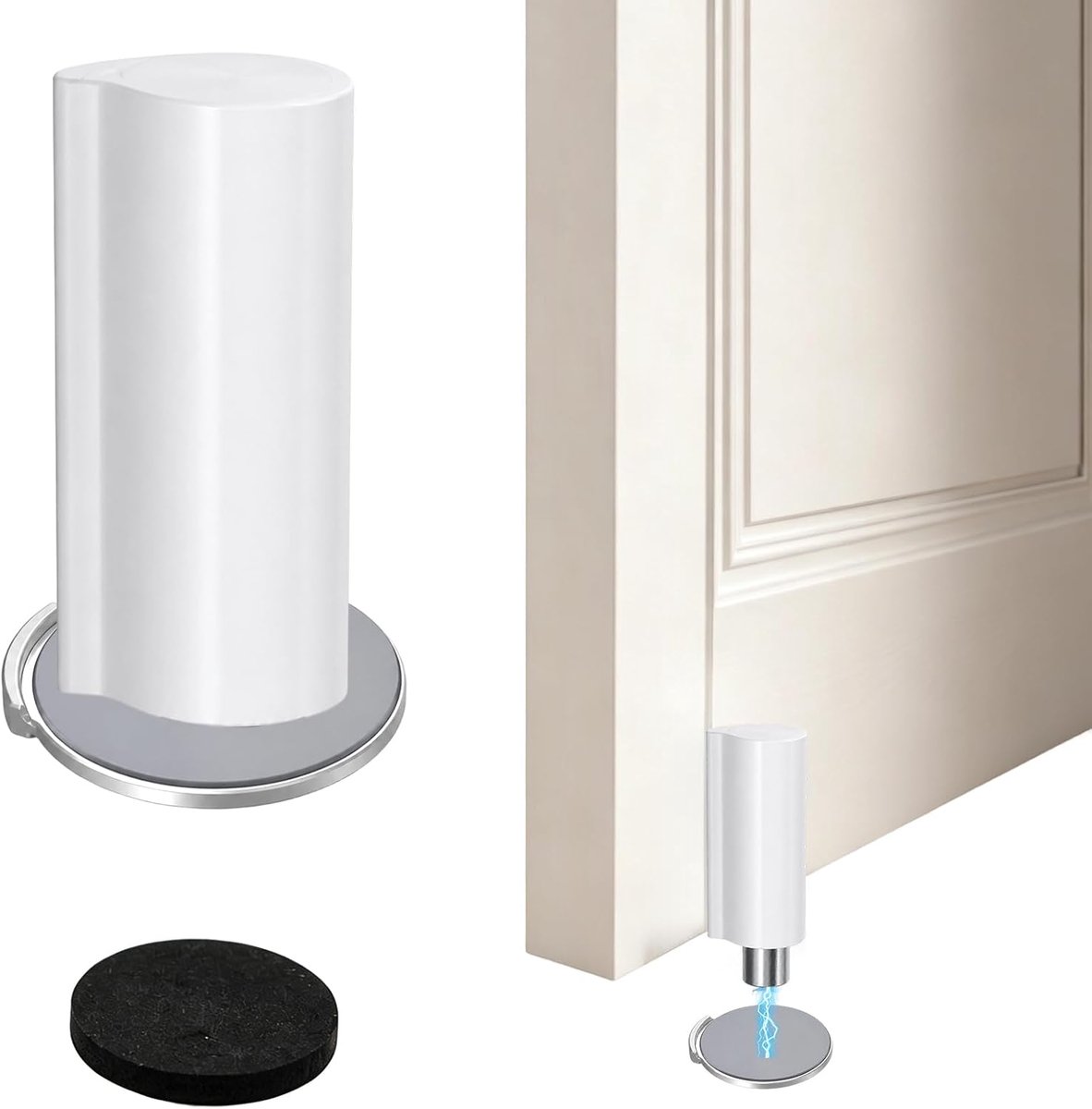 Deurblok, magnetisch, zelfklevend, roestvrij staal - ShopVlot