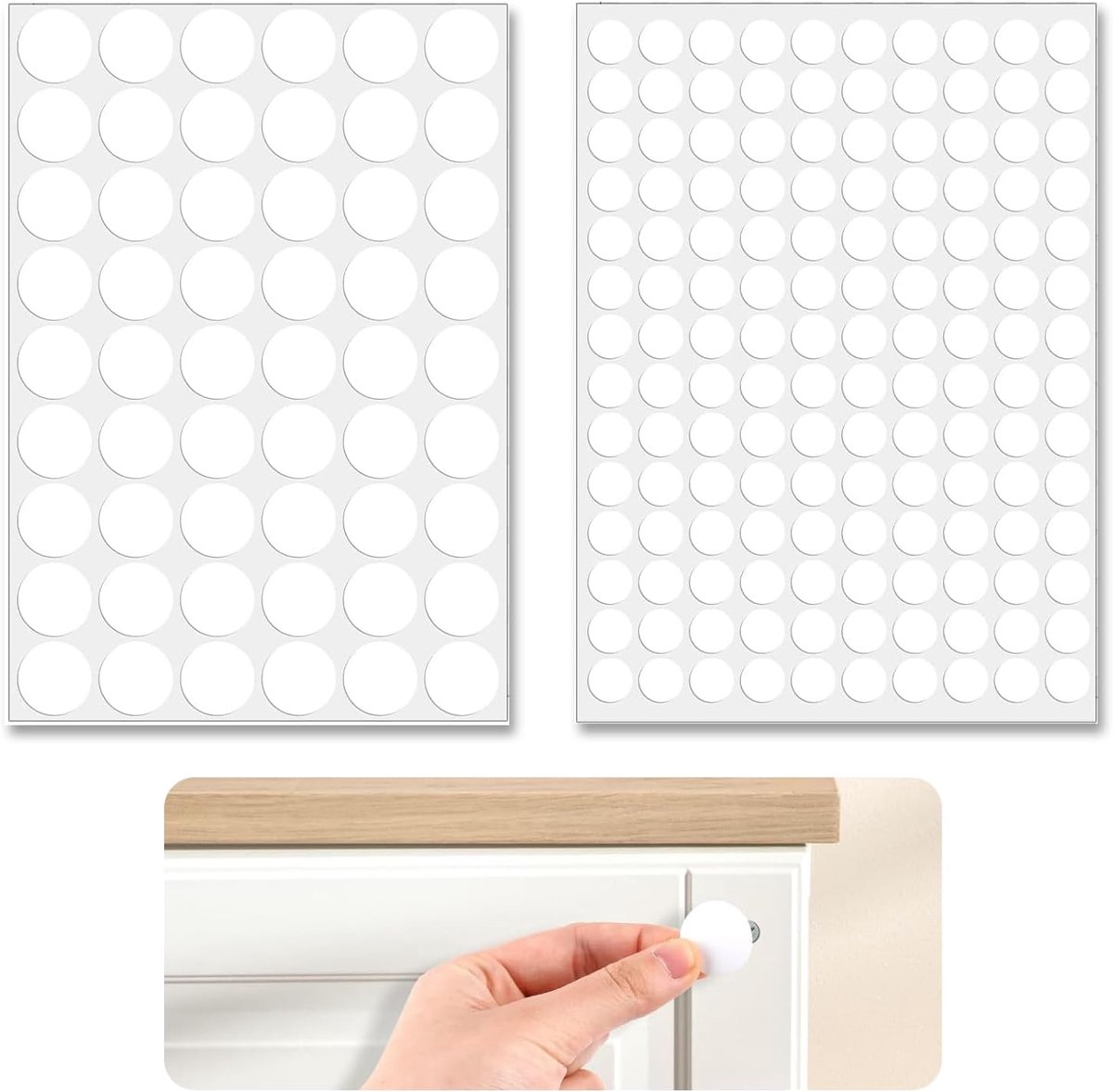 Screw Cover, Self-Adhesive, White, Diameter 12 mm, Diameter 21 mm Screw Hole Sticker, Screws, Cover Caps for Screws - ShopVlot