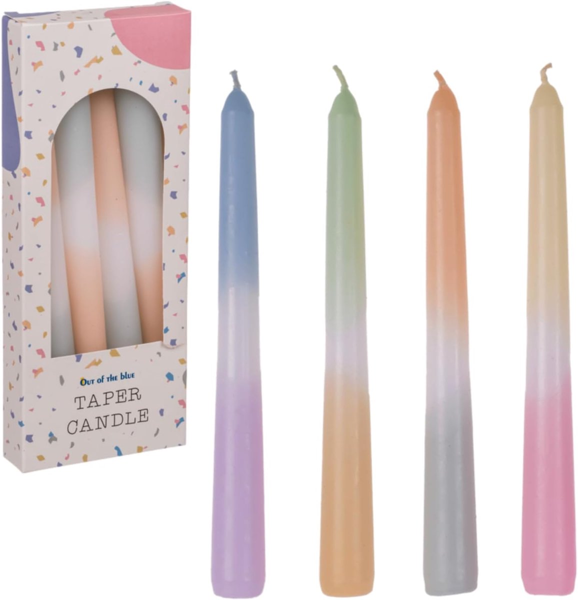 Taper Candle Pastel Multicolor From The Gradient Table Centerpiece Home Bohemian Pack of 4 - ShopVlot