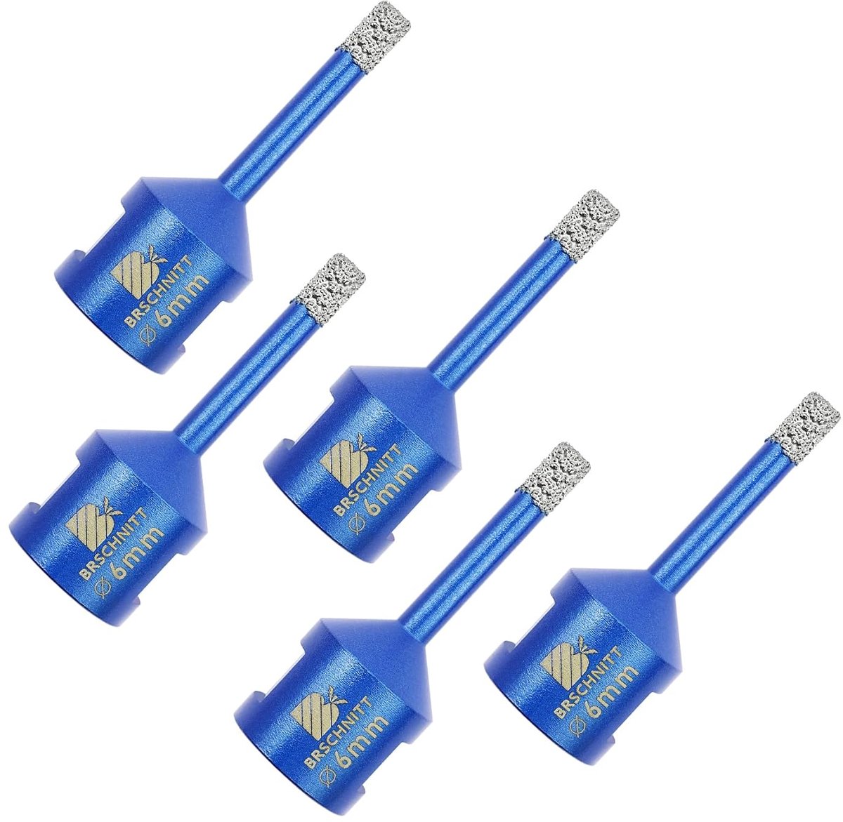 Diamond Tile Drill Bits 6 mm – BRSCHNITT 5 Pieces Vacuum Brazed and Trepanes with M14 Thread for Dry Drilling in - ShopVlot