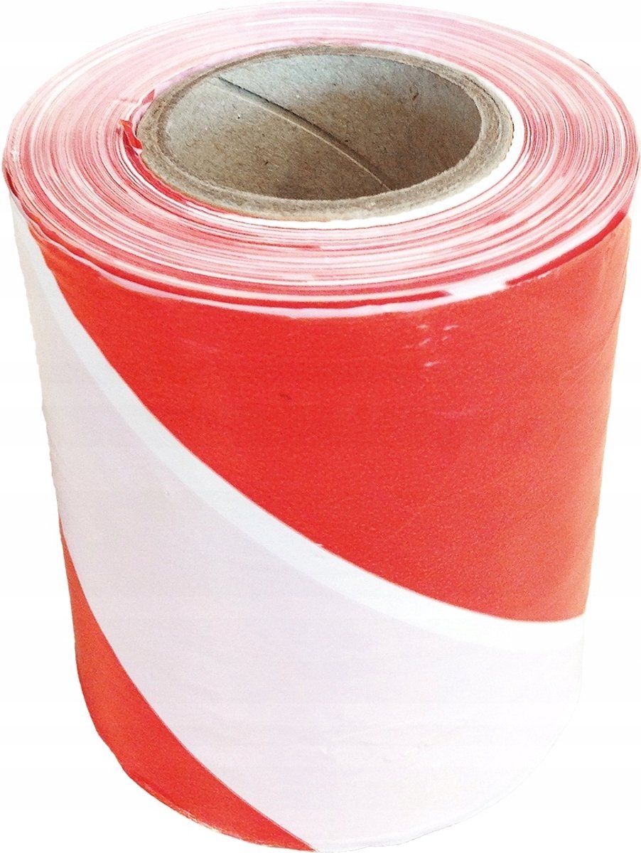 Waarschuwingsband Wit-Rood 100m x 75mm - Veiligheid & Markering