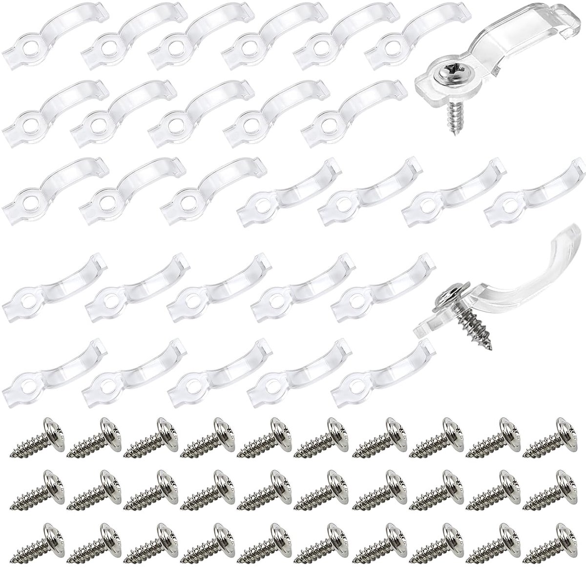200pcs LED Strip Fixing Clips 10mm 12mm LED Strip Holder - ShopVlot